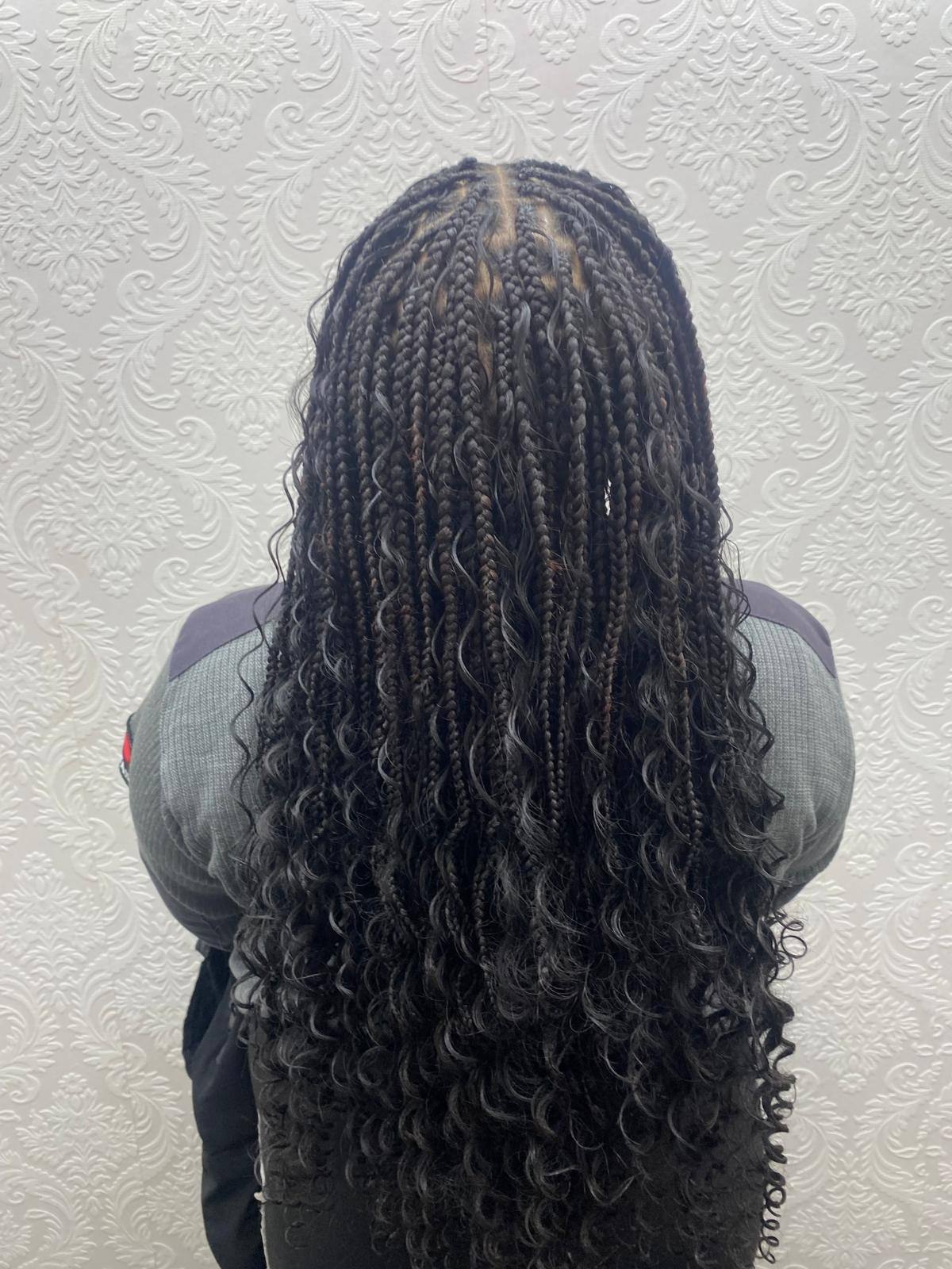 Boho braids installed to waist length