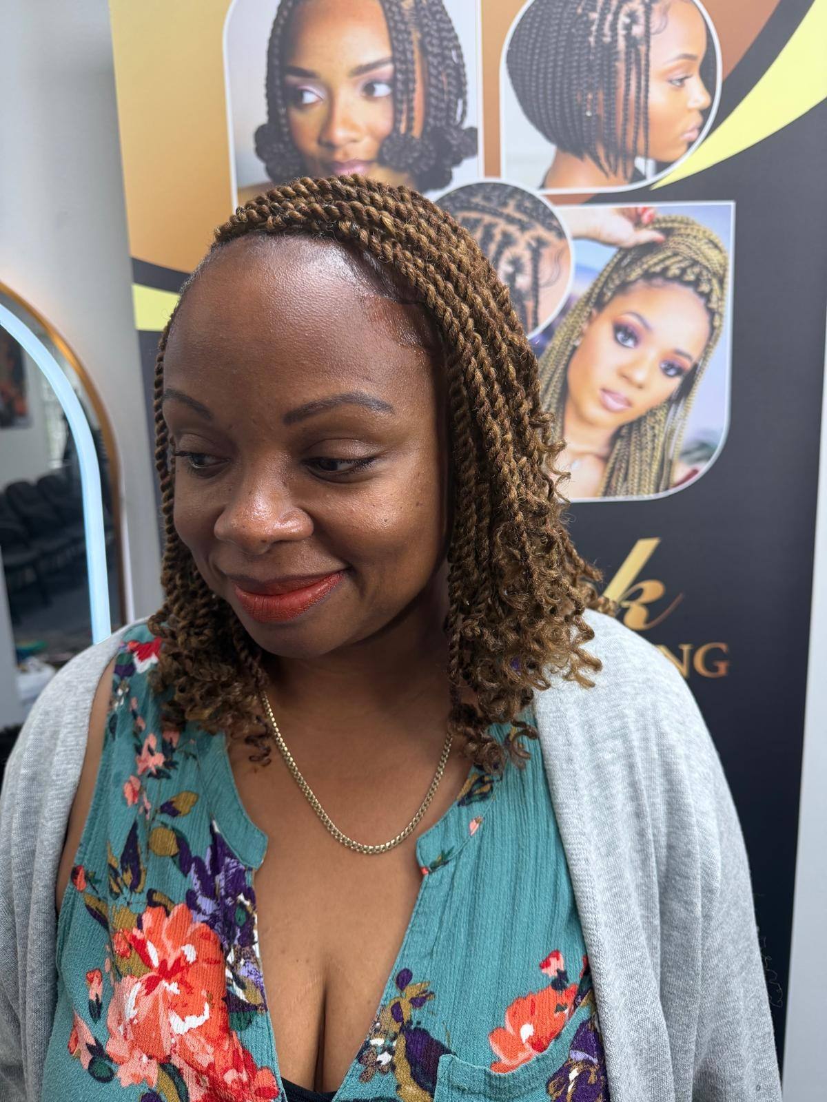 Box braid bob styled in the Annandale salon